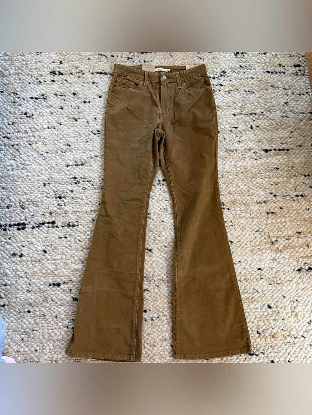 Levi's 726 Corduroy Flare Pants High Rise Stretch Brown Jean Womens 28x32" NWT